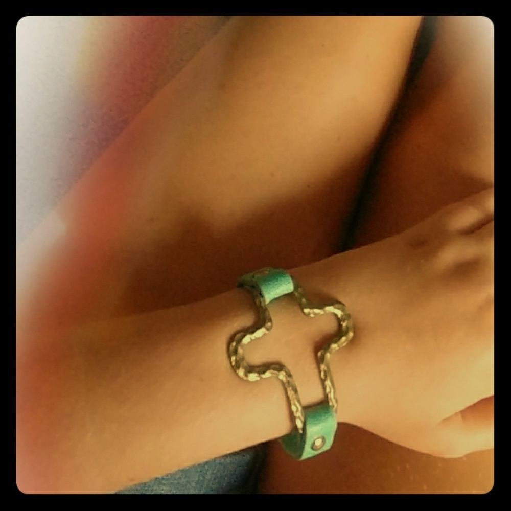 cross leather bracelet
